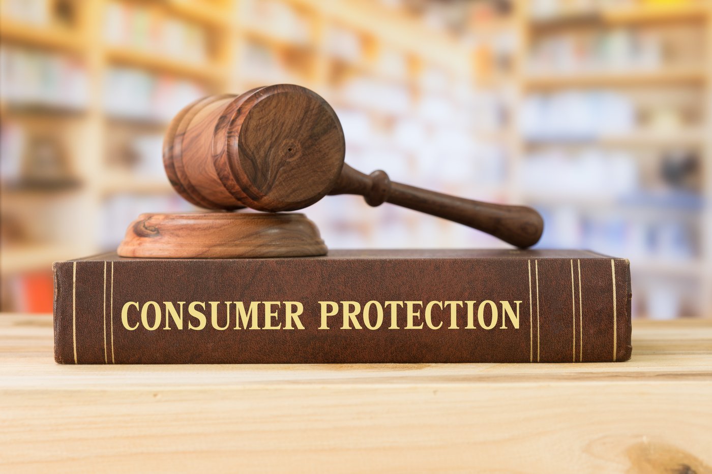 Gavel on a Consumer Protection law book